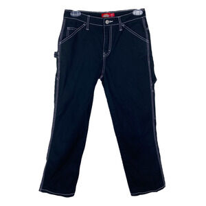 Dickies Black White Contrast Stitch Baggy 90s Cargo Pants 24